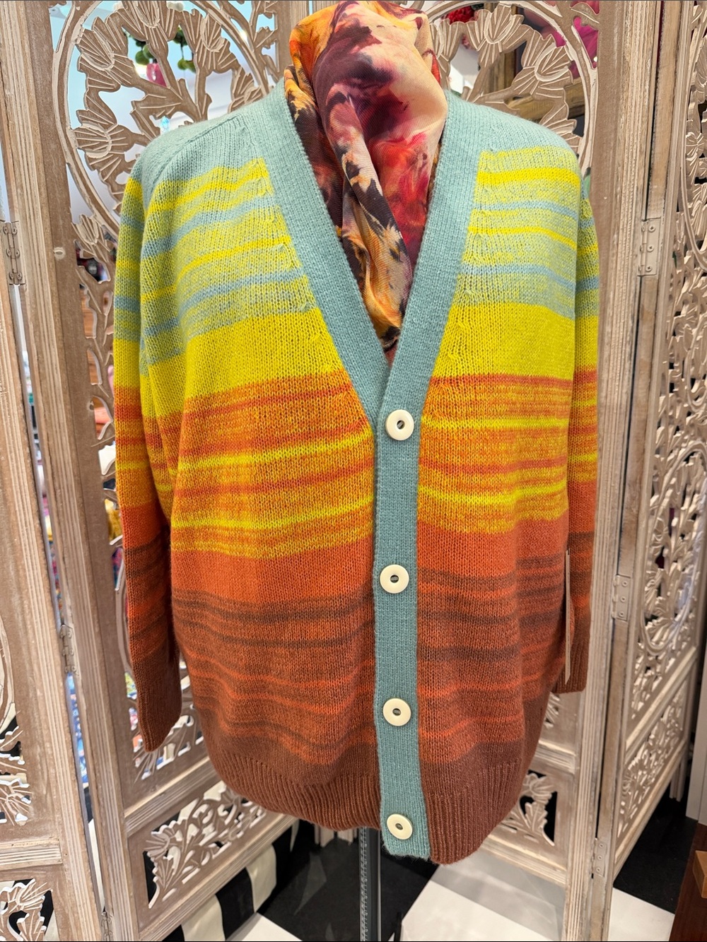 THE ELDER STATESMEN KNIT CARDIGAN. M